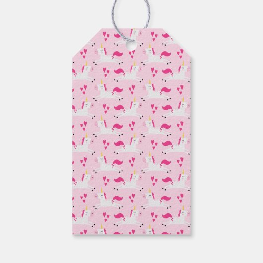 Rosa Einhorn Geschenkanhänger (Rückseite)