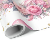 Rosa Einhorn Geschenkpapier (Rolleneckpunkt)