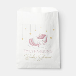 Rosa Einhorn Gold Stars Kinderdusche Geschenktütchen