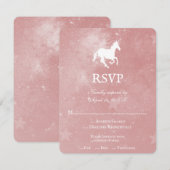 Rosa Einhorn-Hochzeitkarte RSVP Karte (Vorne/Hinten)
