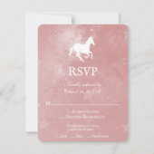 Rosa Einhorn-Hochzeitkarte RSVP Karte (Vorderseite)