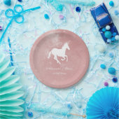 Rosa Einhorn-Hochzeitsscheibe Pappteller (Party)