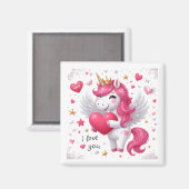 Rosa Einhorn I Liebe Magnet (Vorderseite/Rückseite)