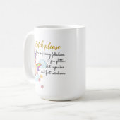 Rosa Einhorn Ich bin so fabelhaft, Piss Glitzer Kaffeetasse (Vorderseite Links)
