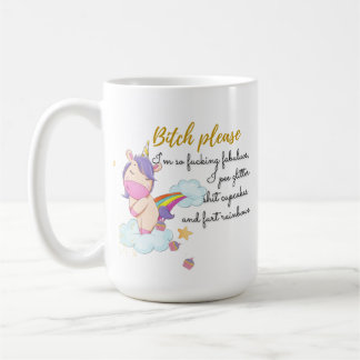 Rosa Einhorn Ich bin so fabelhaft, Piss Glitzer Kaffeetasse