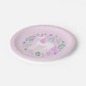Rosa Einhorn-Imitate Rosa Glitzer Pappteller (Schrägansicht)
