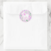 Rosa Einhorn-Imitate Rosa Glitzer Runder Aufkleber (Tasche)