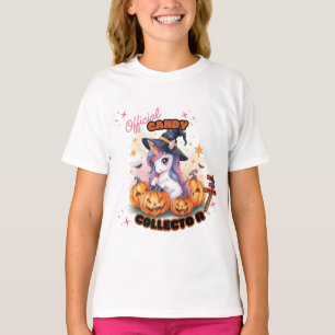 Rosa Einhorn-Kürbis-Halloween-T-Shirt mit individu T-Shirt