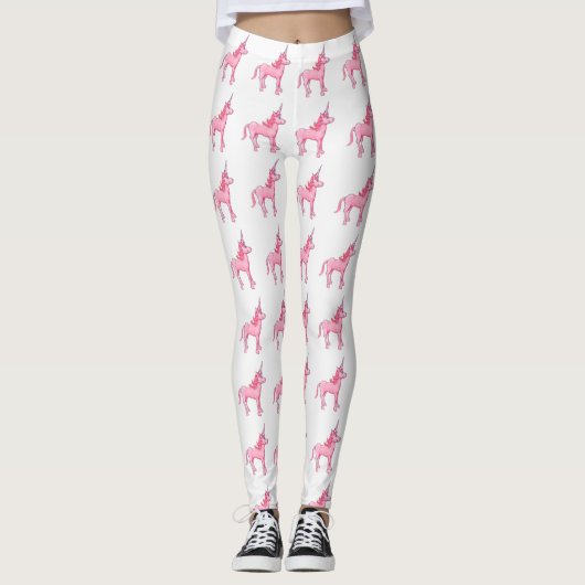 Rosa Einhorn Leggings (Vorderseite)
