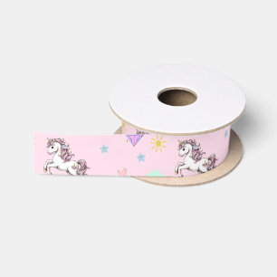 Rosa Einhorn magische Prinzessin Geburtstagskinder Satinband
