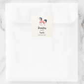 Rosa Einhorn mit Black Mane Candle Business Quadratischer Aufkleber (Tasche)