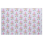 Rosa Einhorn mit Blumenkronen und Schmetterlingen Stoff (Fat Quarter (45,7 x 55,9 cm))