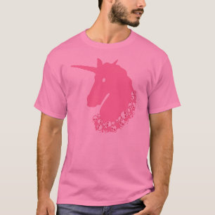 Rosa Einhorn mit den Schädeln T-Shirt