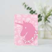 Rosa Einhorn mit Möwen Postkarte (Stehend Vorderseite)