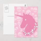 Rosa Einhorn mit Möwen Postkarte (Vorne/Hinten)