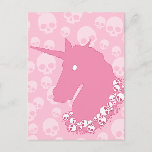 Rosa Einhorn mit Möwen Postkarte (Vorderseite)