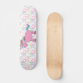 Rosa Einhorn mit weißen Sternen Skateboard (Vorderseite)