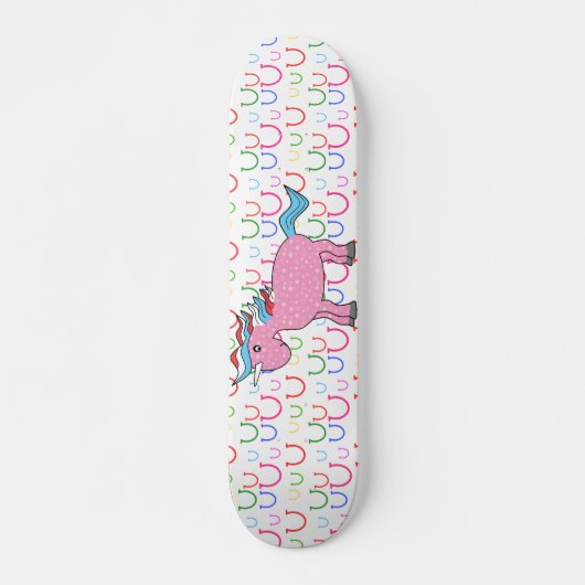 Rosa Einhorn mit weißen Sternen Skateboard (Vorne)