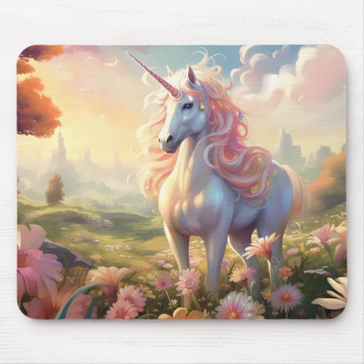Rosa Einhorn Mousepad (Vorne)
