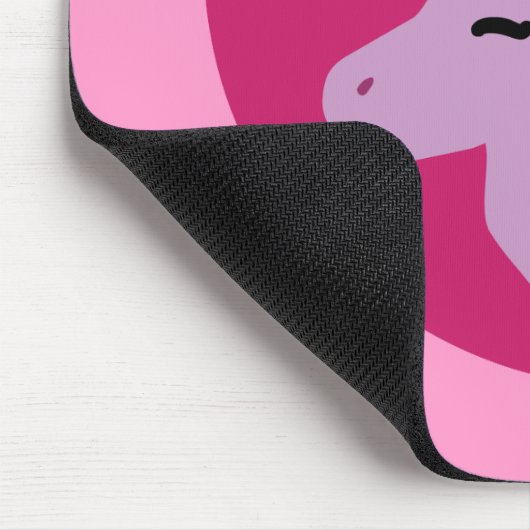 Rosa Einhorn Mousepad (Ecke)