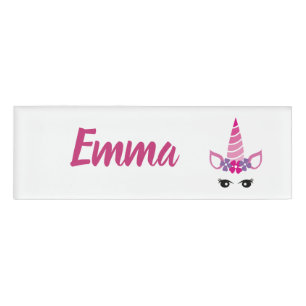 Rosa Einhorn Namenschild