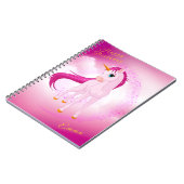 Rosa Einhorn-Notebook - Personalisiertes Geburtsta Notizblock (Linke Seite)