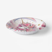 Rosa Einhorn Pappteller (Gewinkelt)