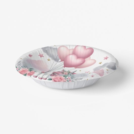 Rosa Einhorn Pappteller (Gewinkelt)