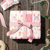 Rosa Einhorn Party Muster Mit Monogramm Girl Kinde Geschenkpapier