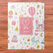 Rosa Einhorn Party Muster Mit Monogramm Girl Kinde Puzzle