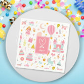 Rosa Einhorn Party Muster Mit Monogramm Girl Kinde Serviette