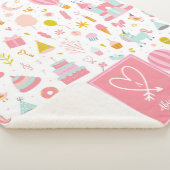 Rosa Einhorn Party Muster Mit Monogramm Girl Kinde Sherpadecke (3/4)