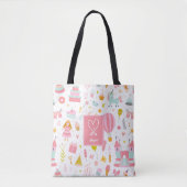 Rosa Einhorn Party Muster Mit Monogramm Girl Kinde Tasche (Vorderseite)