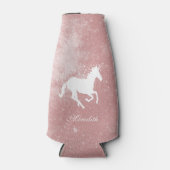 Rosa Einhorn Personalisiert Flasche Cooler Flaschenkühler (Vorderseite)