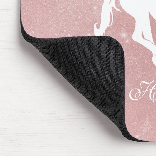 Rosa Einhorn-Personalisierte Mauspad (Ecke)