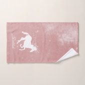 Rosa Einhorn Personalisiertes Badetuch Set (Handtuch)