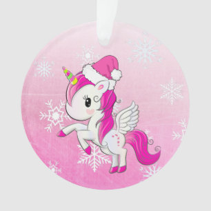 Rosa Einhorn Persönliche Weihnachtsschmuck Ornament