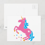 Rosa Einhorn Postkarte (Vorne/Hinten)