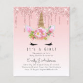 Rosa Einhorn Rose Gold Dripping Glitzer Baby Girl (Vorderseite)