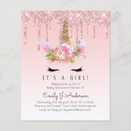 Rosa Einhorn Rose Gold Dripping Glitzer Baby Girl