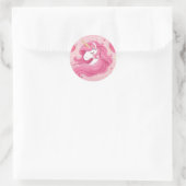 Rosa Einhorn Runder Aufkleber (Tasche)