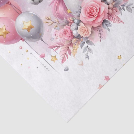 Rosa Einhorn Seidenpapier (Detail)