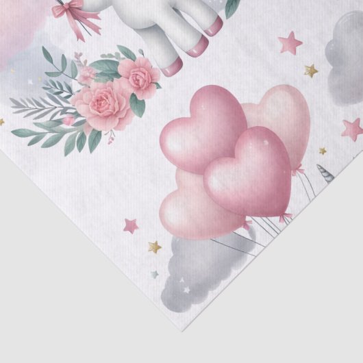 Rosa Einhorn Seidenpapier (Detail)