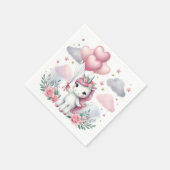 Rosa Einhorn Serviette (Ecke)