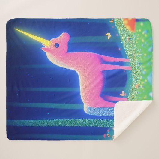 Rosa Einhorn Sherpadecke (Vorderseite (Horizontal))