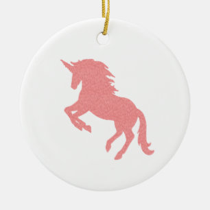 Rosa Einhorn Silhouette Keramik Ornament