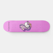 Rosa Einhorn Skateboard (Horizontal)