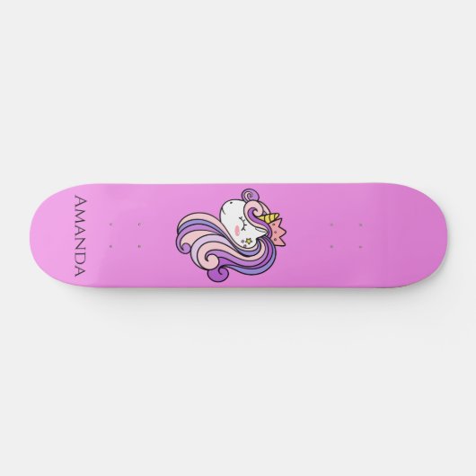 Rosa Einhorn Skateboard (Horizontal)
