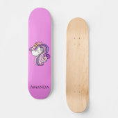 Rosa Einhorn Skateboard (Vorderseite)