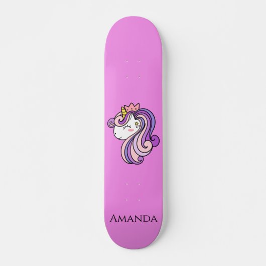 Rosa Einhorn Skateboard (Vorne)